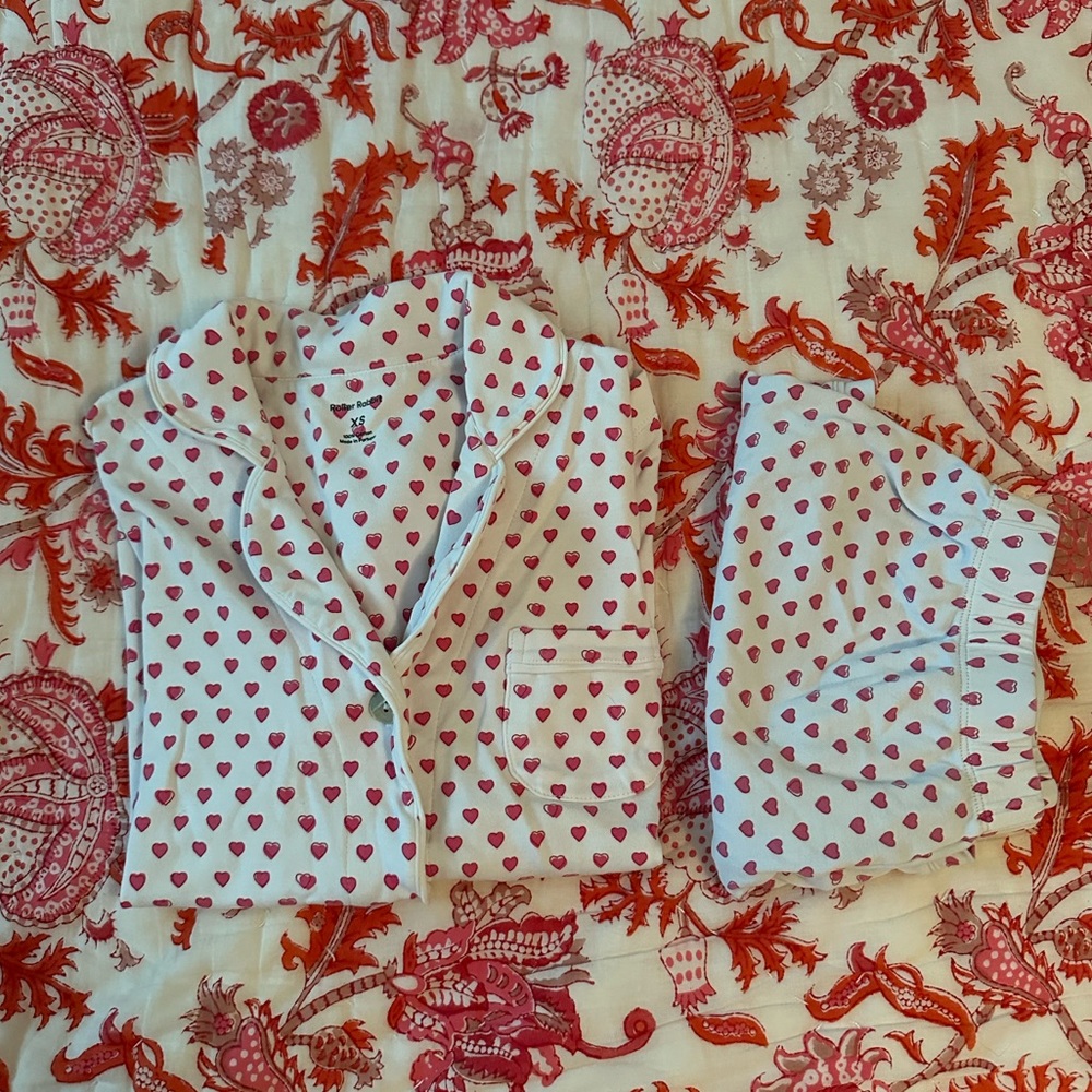 Roller Rabbit pink Hearts Polo Pajamas